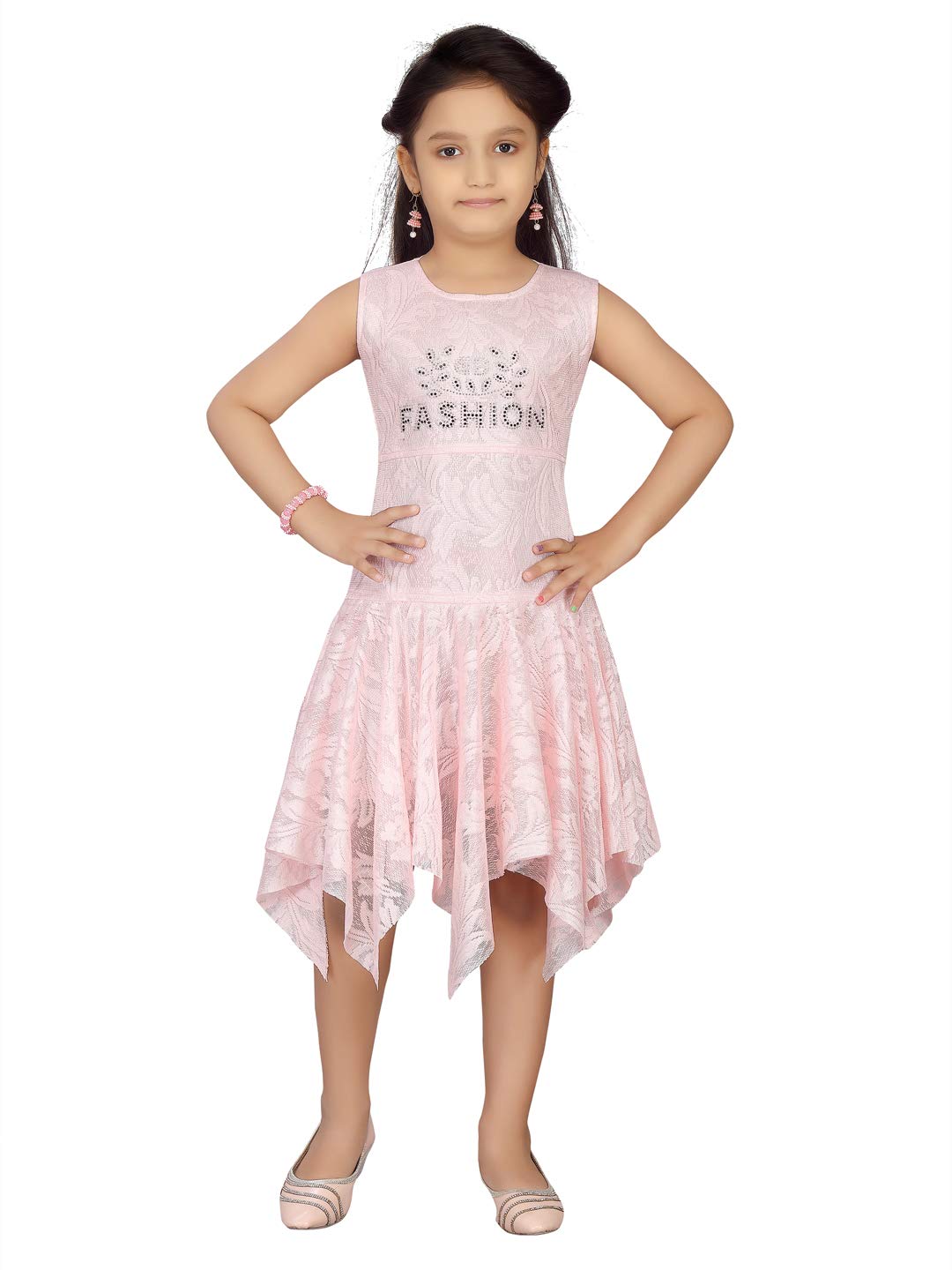 Aarika Baby-Girls Net Fit and Flare Knee-Length Dress (FK-20802_Pink_18)