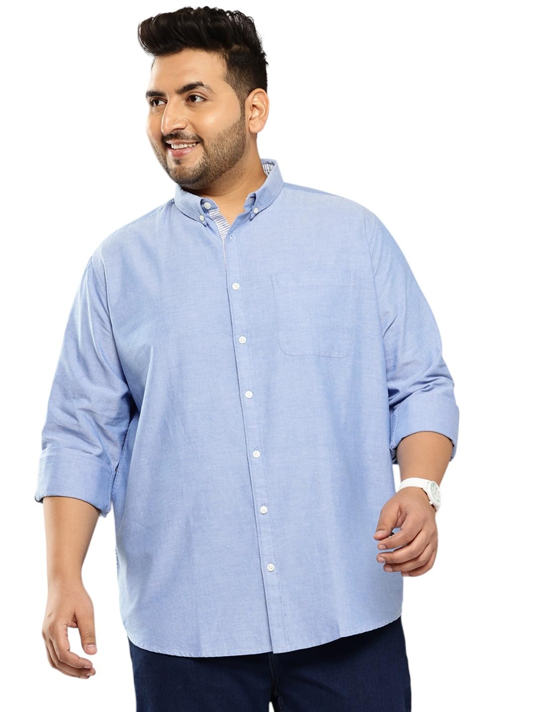 Thomas Scott Mens | Plus Size | Regular Fit | Long Sleeves | Button-Down Collar | Oxford Fabric | Casual | Shirts for Men (TS14