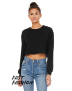 FWD Fashion Ladies cropped Long-Sleeve T-Shirt - WHITE - S(D0102H7KPFJ)