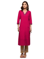 Libas Embellished Chanderi Cotton Straight Kurta (29963XL)