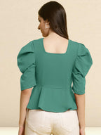 Tee Projekt Womens Casual Trendy Top with Stylish Short Puff Sleeves ll Soft & Stylish Womens Tee