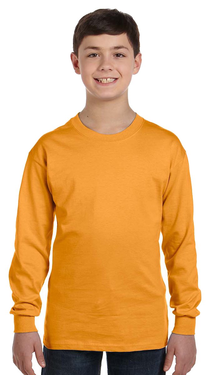 Youth Authentic-T Long-Sleeve T-Shirt - BLAcK - XS(D0102H2HX6W)
