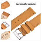 Ritche 20mm Quick Release Classic Vintage Leather Watch Band Compatible with Samsung Gear Sport Watch Brown Genuine Leather Watc