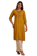 Soch Women Rayon Embroidered Regular Kurta