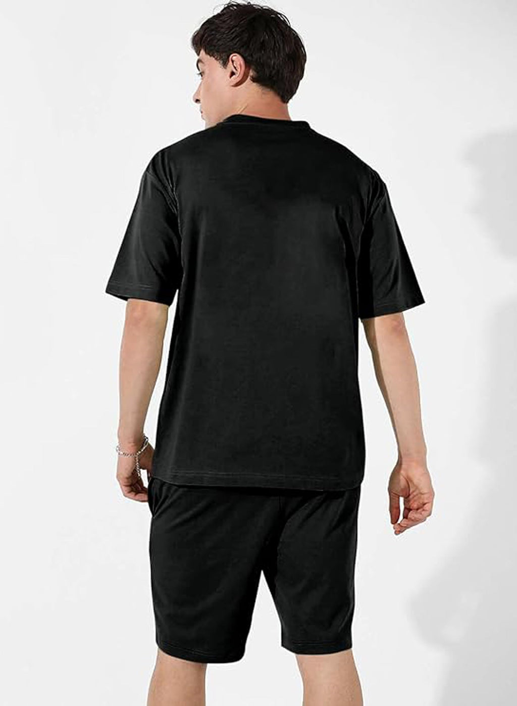 ELLITI Cotton Blend Casual Round Neck Printed T-Shirt and Shorts Set, Mens Pyjama Co-Ord Set, Sleepwear & Loungewear, Summer Ni