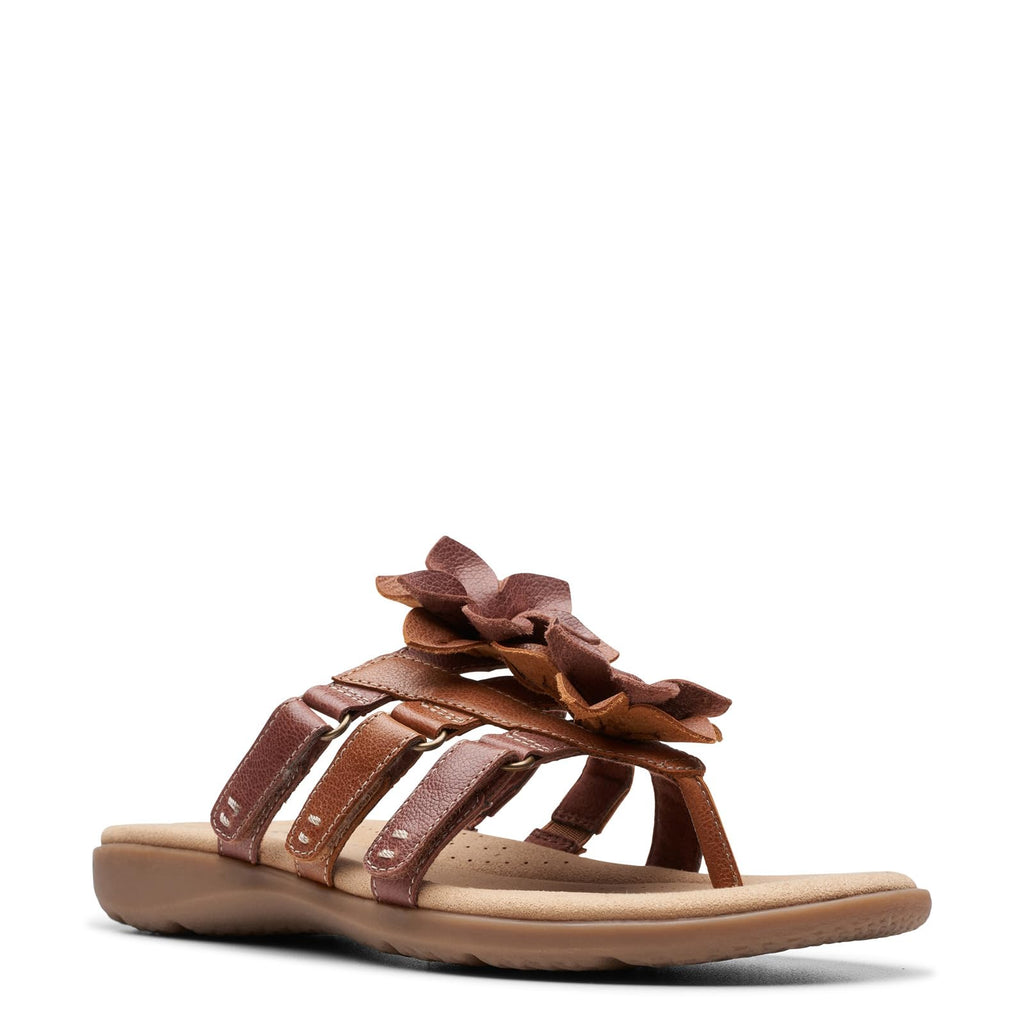 Clarks Women's Elizabelle Mae Flip-Flop, Tan Combi, 7