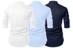 Finivo Fashion Combo Of MenS Cotton Blend Solid Full Sleeve Short Kurta