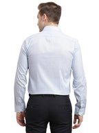 Turtle Men 100% Cotton Slim Fit Light Blue Printed Full Sleeve Formal Shirt