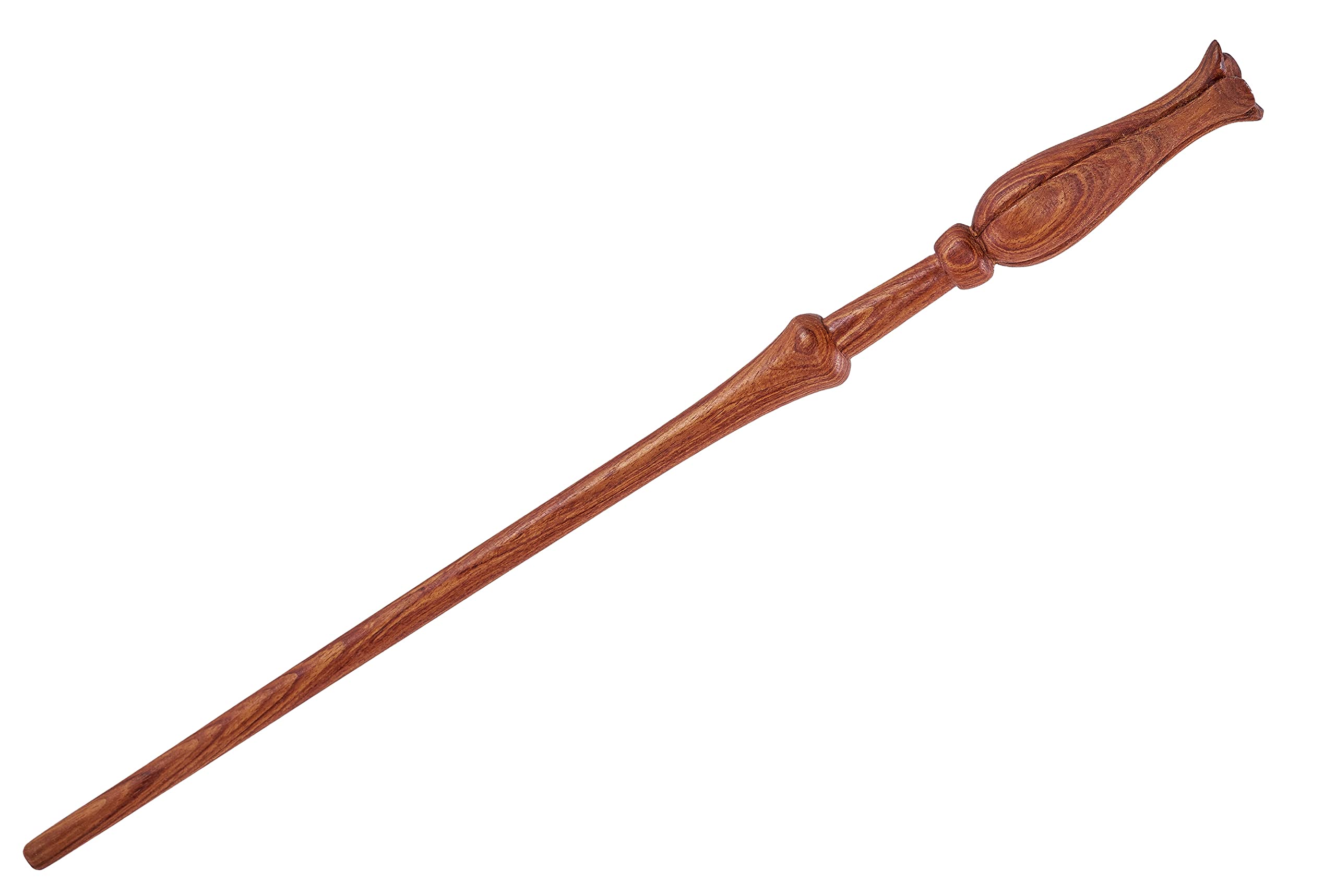 Handicraftviet Hand Carved Wooden Flower Wand, Handmade Magic Wand for Collectible and Cosplay Girl Wand 15 ' ' for Children and