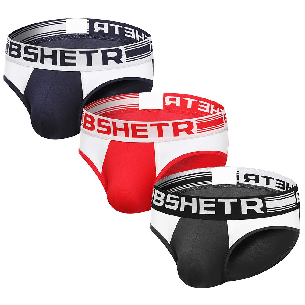Men's Underwear Briefs 3-Pack Cotton Low Rise Multi Color Soft Underpant (Multi(3-Pack), Large 31-33,79cm-84cm)