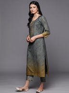 Libas WomenS Silk Blend Kurta Sets (38023O_Grey