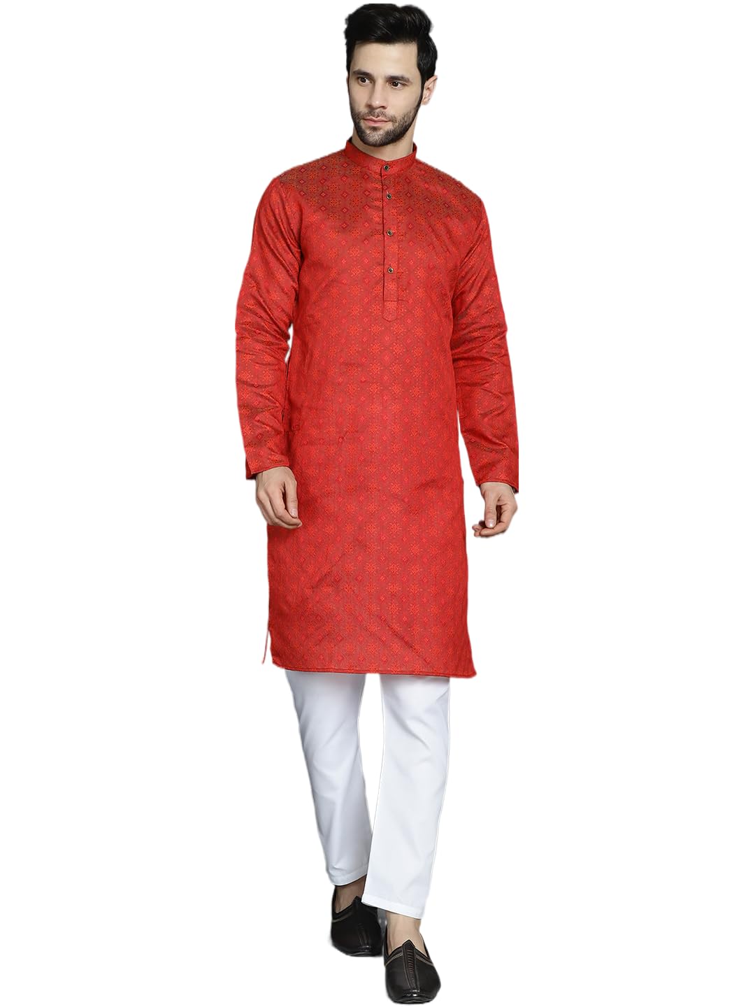 Jompers Mens Woven Design Kurta Pyjama Set
