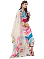ANNI DESIGNER Womens Cotton Blend Straight Printed Kurta with Pant & Dupatta (Dhimi Pink-NRE_M_Pink_Medium)
