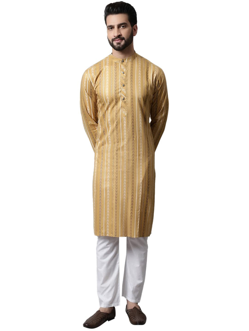 Jompers Mens Foil Printed Kurta Churidar Set