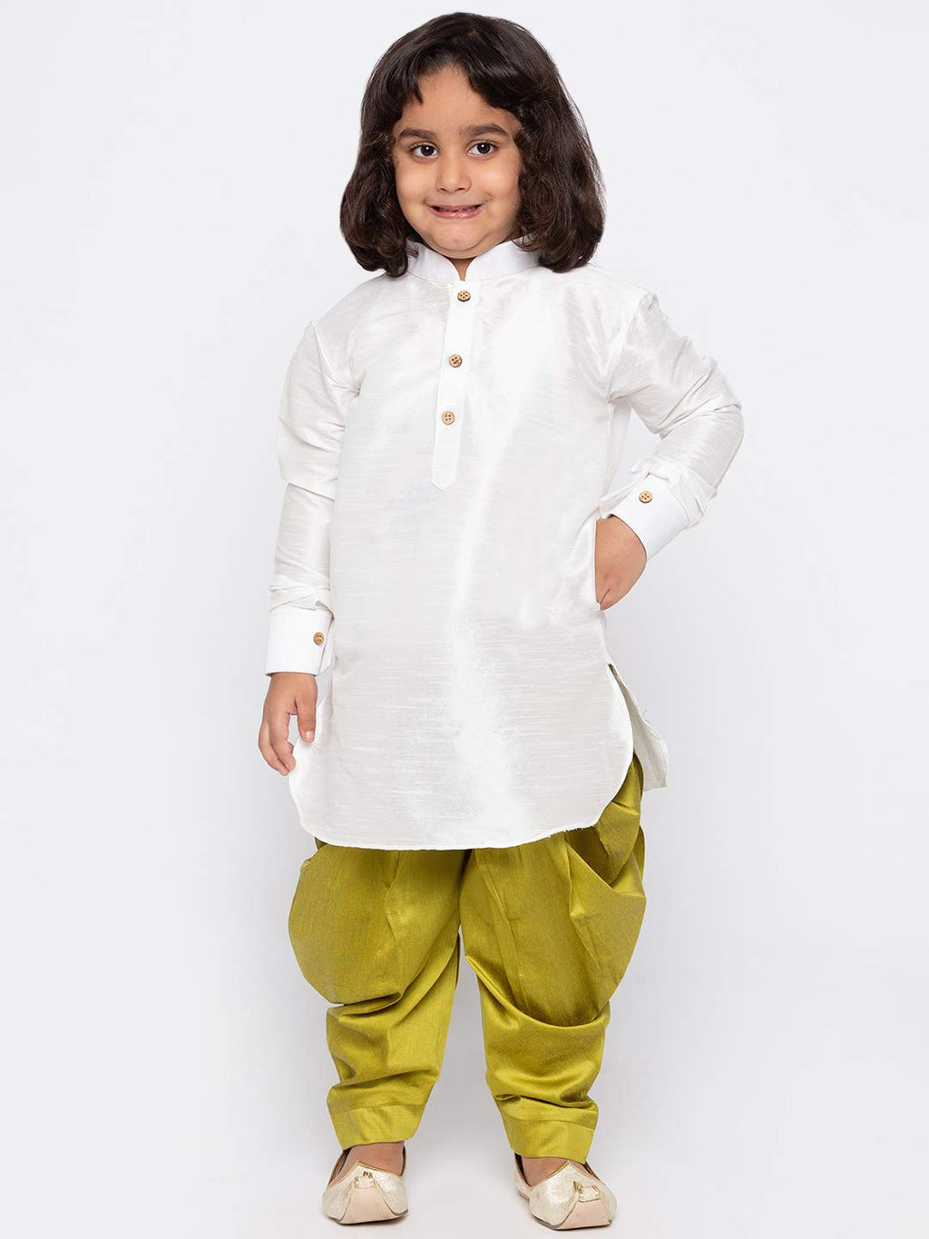 Jbn Creation Boys Silk Blend Kurta And Dhoti Set - Ethnic Elegance For Festivals | Pathani Style Full Sleeves Kurta And Cowl Sty