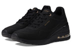 Skechers Women's Million Elevated Air Sneaker, Black, 7