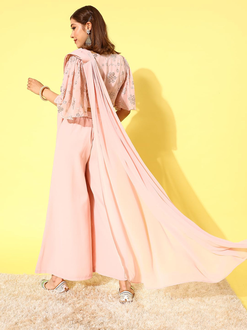 Libas WomenS Georgette Saree (34448_Pink)