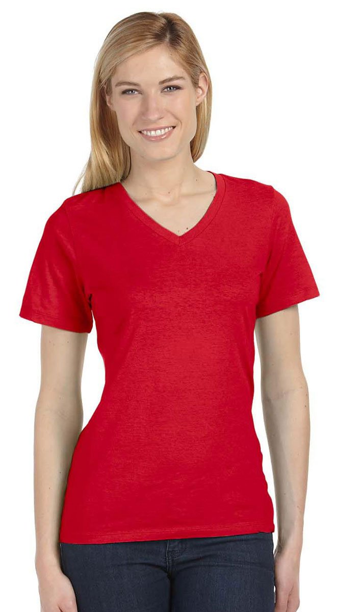 Ladies Relaxed Jersey V-Neck T-Shirt - BERRY - S(D0102H782V2)