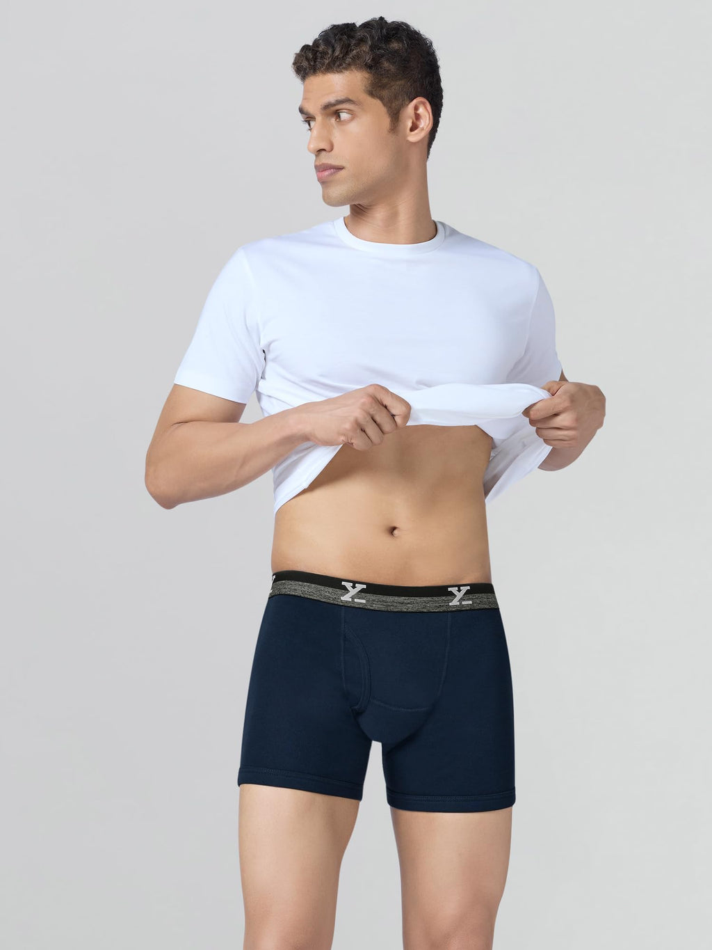 XYXX Mens Nova Cotton Boxer Brief for Men|Regular Fit with intellifresh No-Marks Waistband | Solid Underwear for Men Midnight B