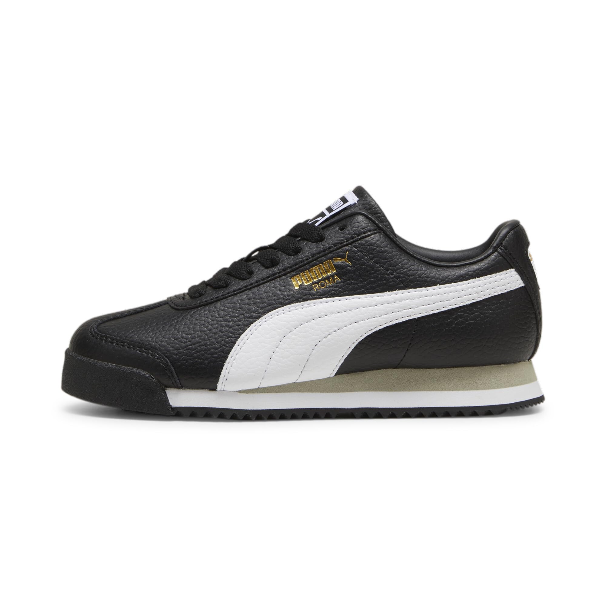 PUMA Roma Sneaker, Black White, 2.5 US Unisex Little Kid