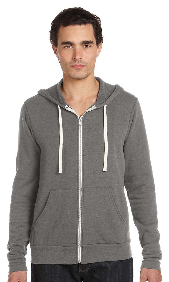 Unisex Triblend Sponge Fleece Full-Zip Hoodie - cHAR BLK TRIBLND - XS(D0102H78EVX)