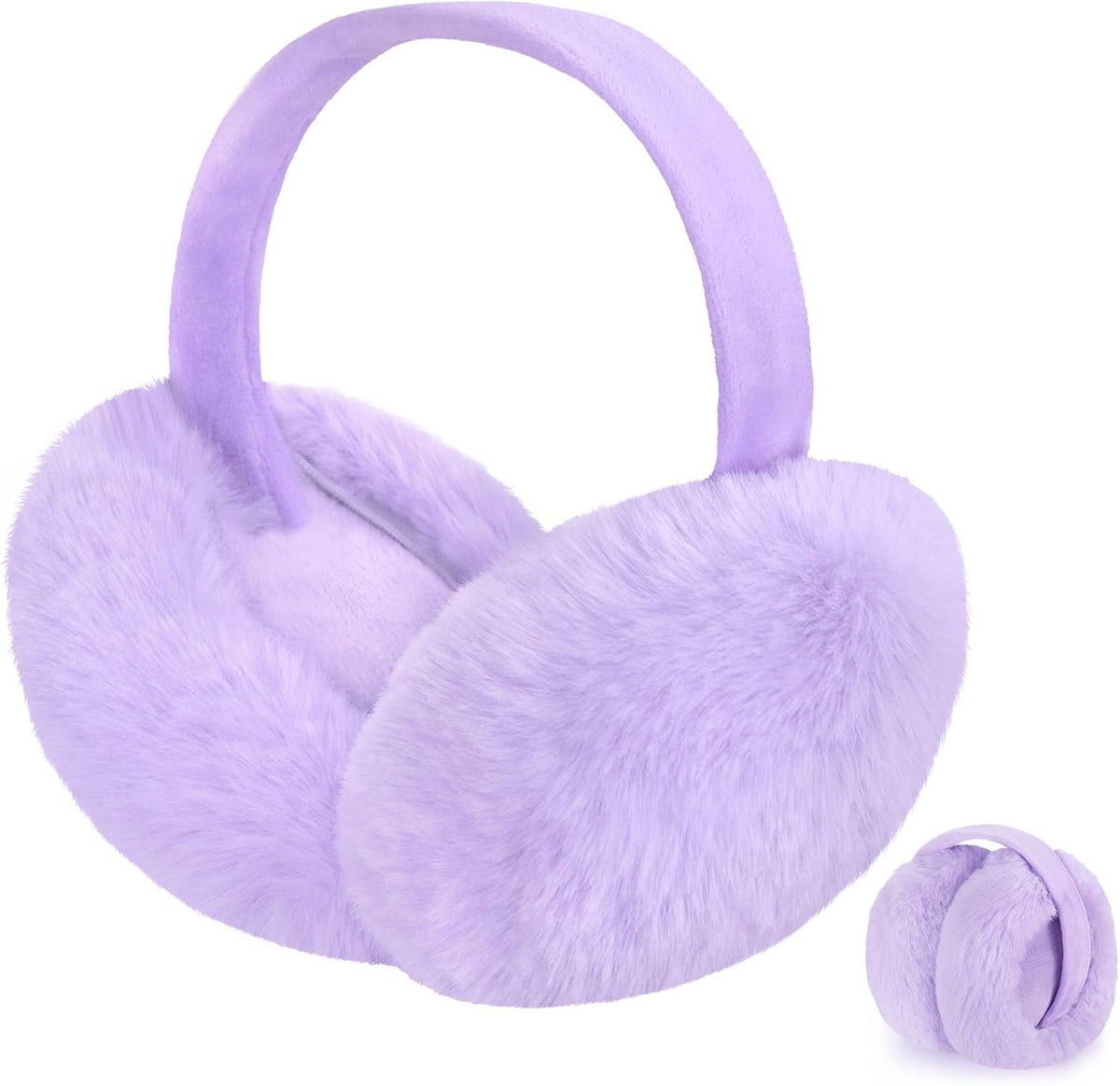 Brown Leaf Pack Of 1 Winter Warm Colorfull Earmuffs Headband For Womens And Girls (Purple) .12-15