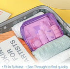PACKISM Clear Makeup Bags, 2 Pack Clear Toiletry Bags with Zipper, Water-resistant Clear Cosmetic Bags Fit Travel Essentials, Ca