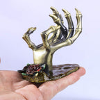 YU FENG Gothic Rose Skeleton Hand Jewelry Holder for Halloween Decor Rings Necklaces and Jewellery Accessories Hand Form Display