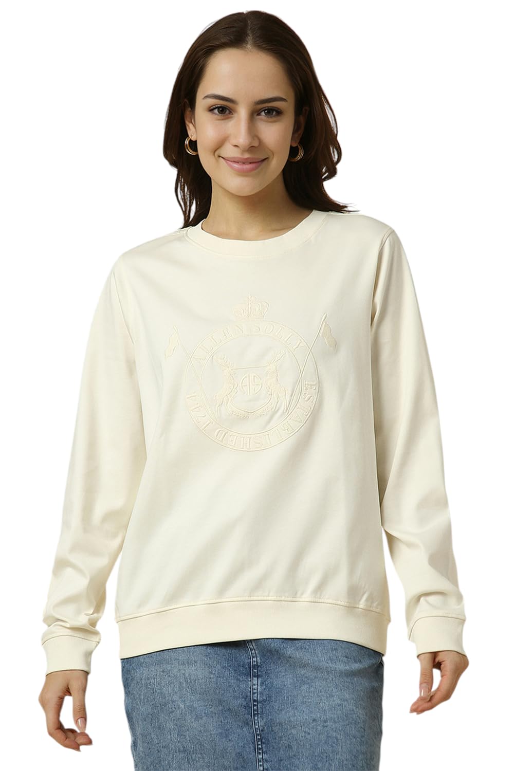Allen Solly Women Regular Fit Full Sleeve Round Neck T-Shirt