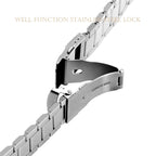 Kai Tian Stainless Steel Watch Band 20mm Brushed & Polished Finish Watch Strap Replacement Bracelet with Fold Over Clasp Double