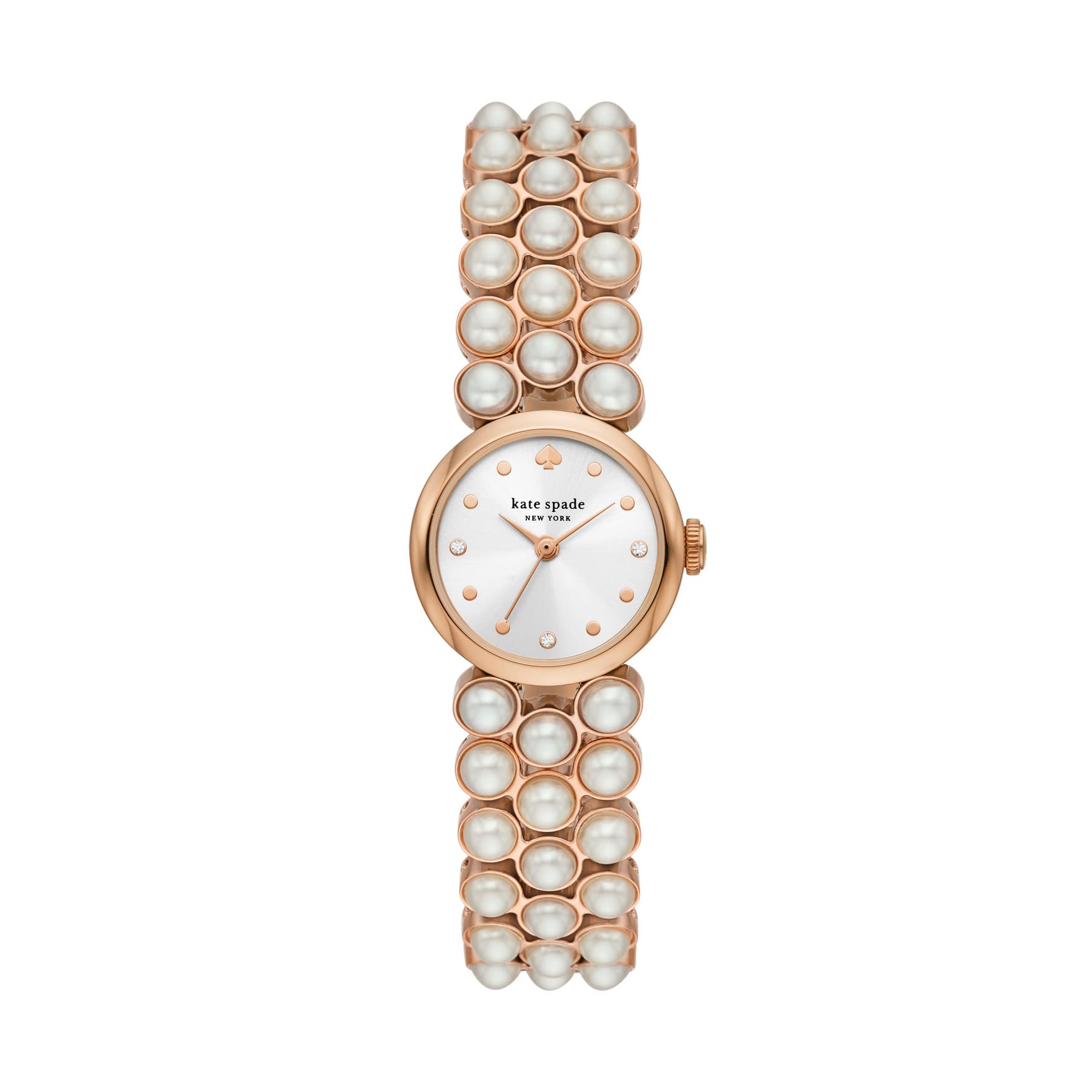 Kate Spade New York Women's Monroe Pearl Three-Hand Rose Gold-Tone Stainless Steel Bracelet Watch (Model: KSW1784)