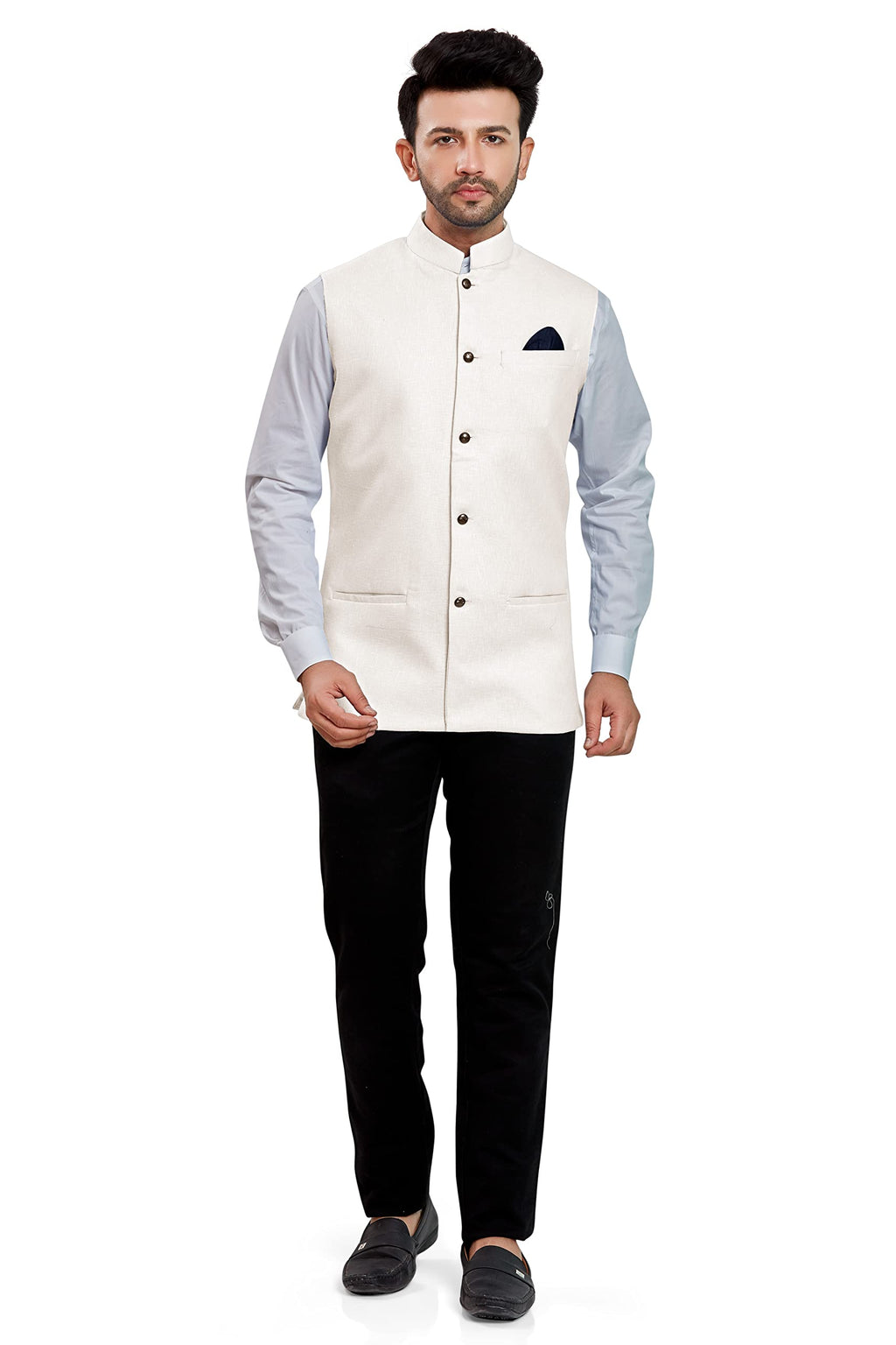 BE ACTIVE Mens Linen Blend Nehru Jacket With Mandarin Collar || Ethnic Koti For Men || Men Koti Formal|| Men Koti Wedding (RFKT