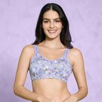 Nykd Double Layer Cotton Printed Bra With Wide Wings And U-Back For All-Day Comfort And Support | Stitched Cups And Stylish Prin