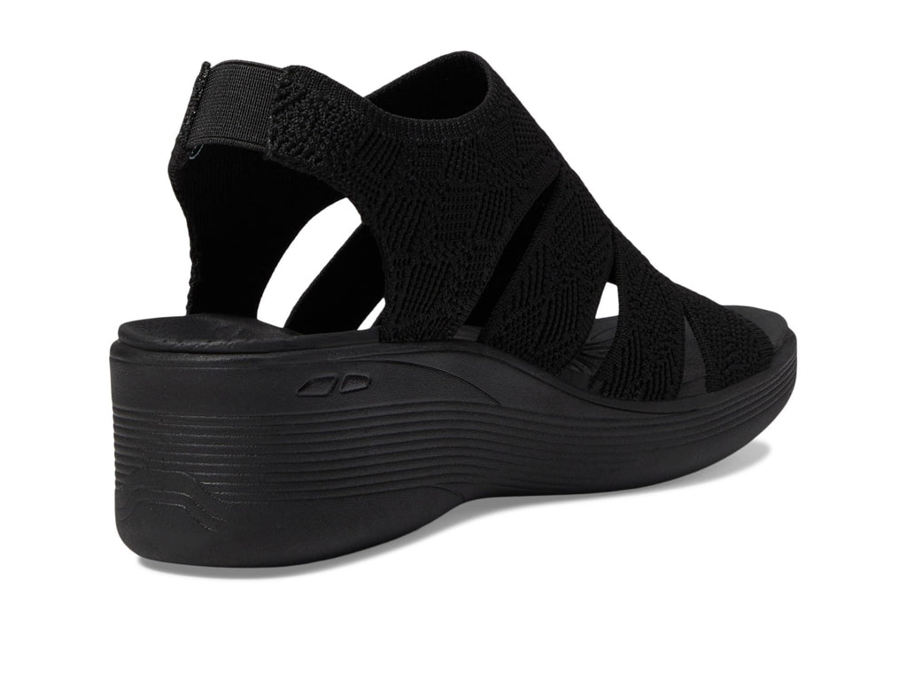 Skechers Women's PIER-LITE-Memory Maker Wedge Sandal, Black/Black, 9