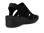 Skechers Women's PIER-LITE-Memory Maker Wedge Sandal, Black/Black, 9