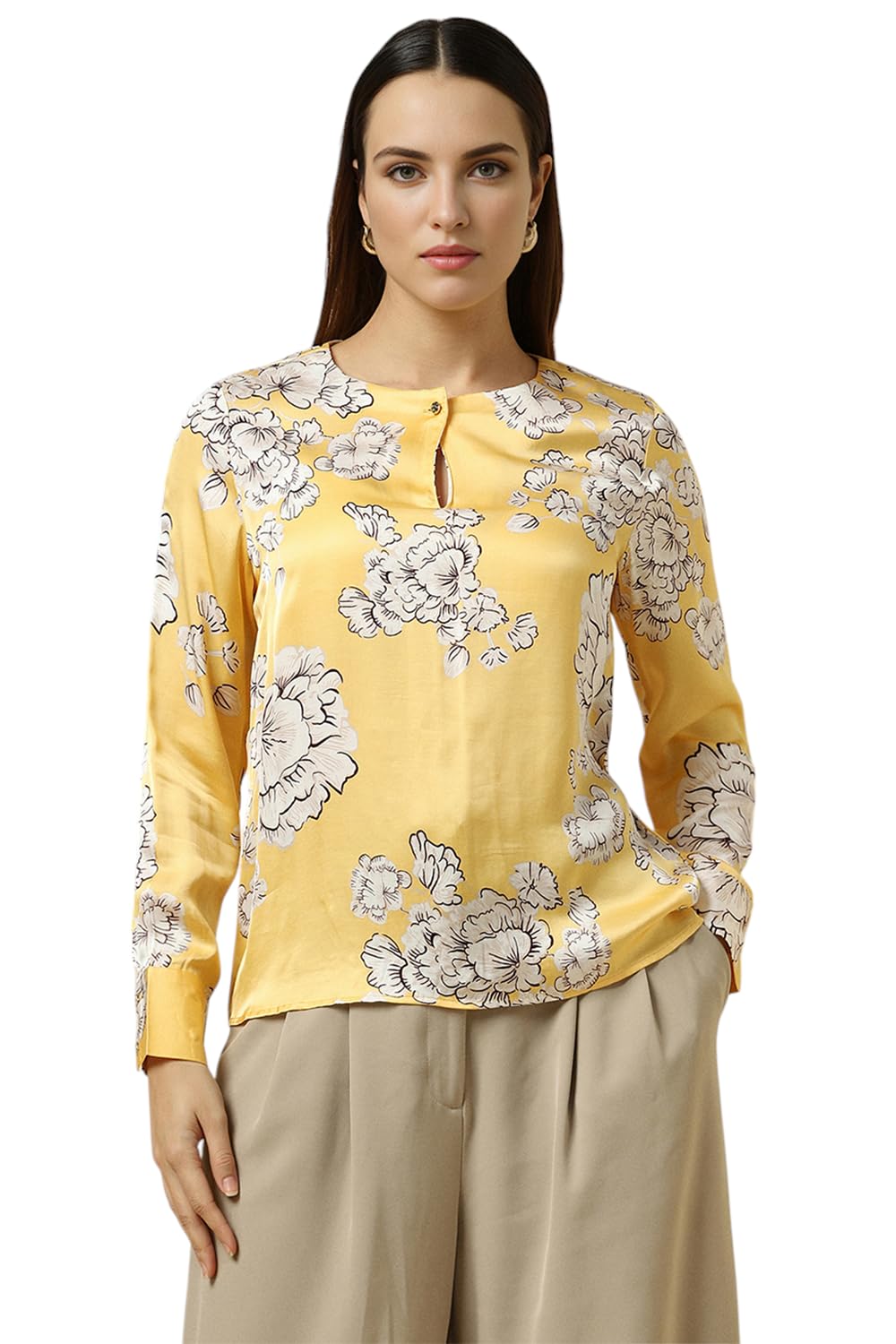 Allen Solly Women Regular Fit Printed Formal Full Sleeve Shrug