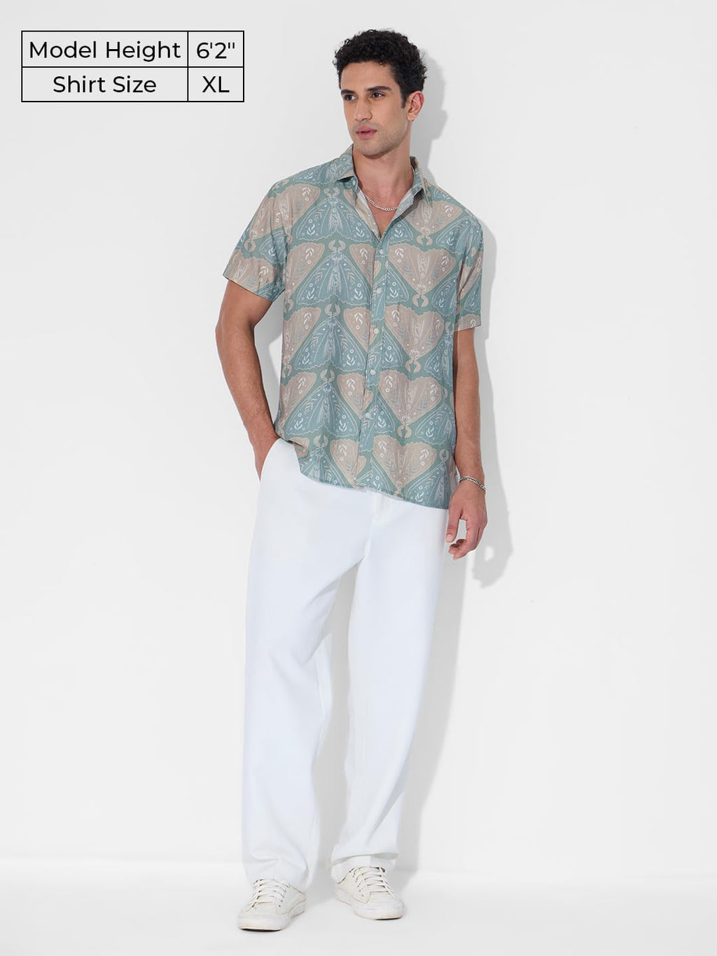 The Souled Store Holiday Shirt: Indie Men and Boys Short Sleeves Collared Neck Button Front Blue All Over Printed Cotton Blend R