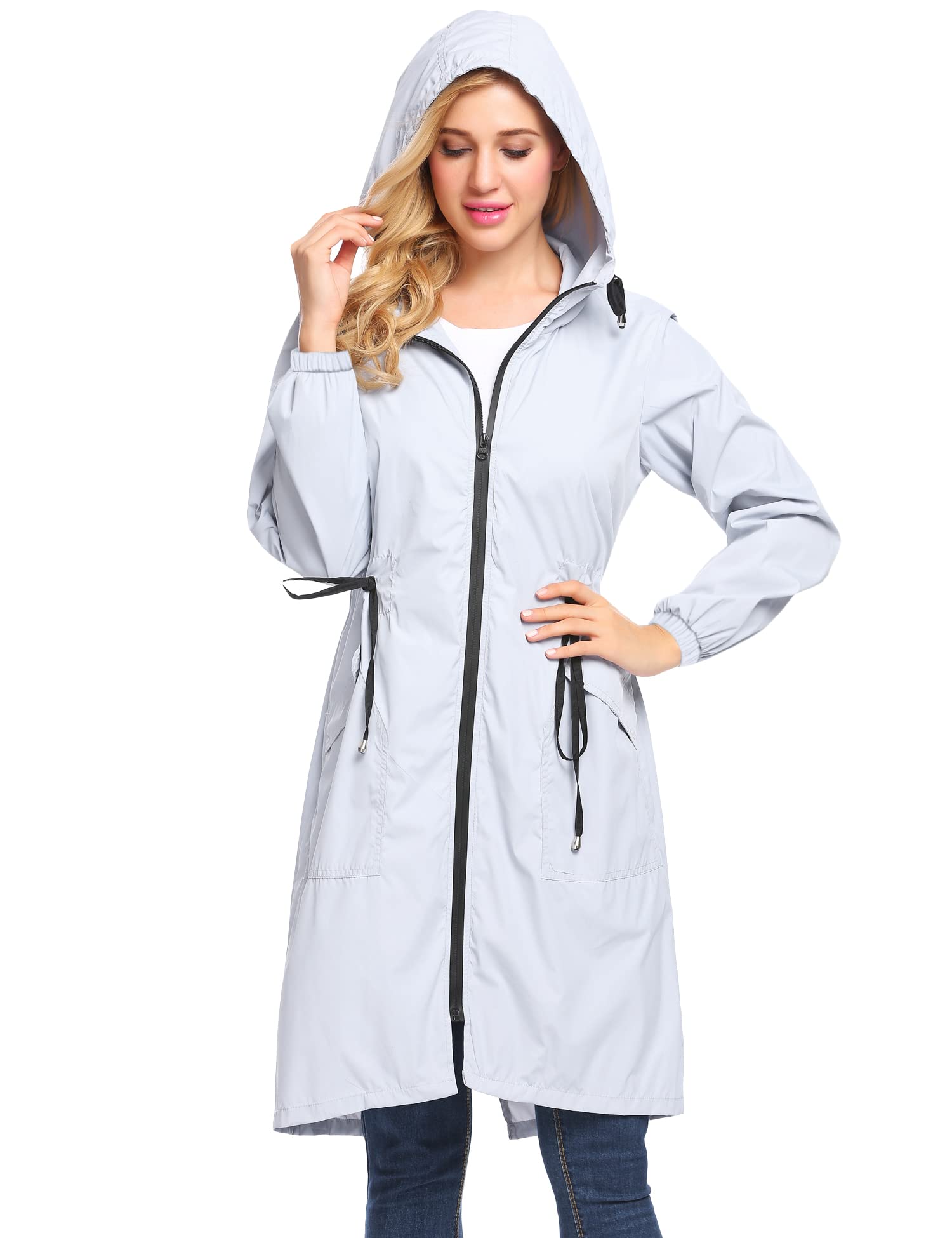 ELESOL long rain coats for women raincoats for adults women long rain jackets for women waterproof with hood