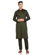 Manyavar Cotton Solid Casual Kurta Set For Men