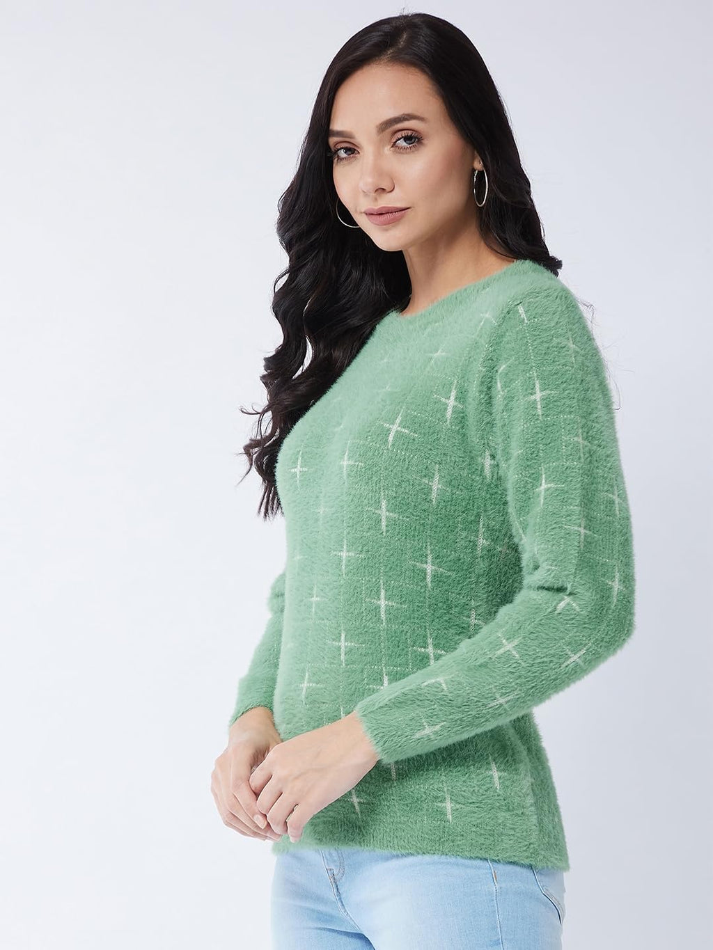 Modeve Women All Over Print Mint Sweater For Winters||Winterwear||