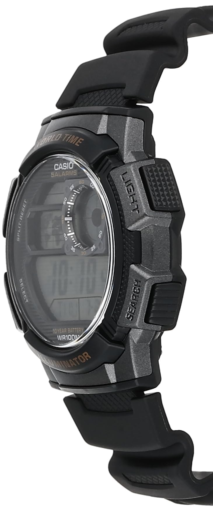 Casio AE1000W Series | Mens Digital Watch | Black | 100M WR | Multi Alarms | 100 SEC Stopwatch | Countdown Timer | World Map for