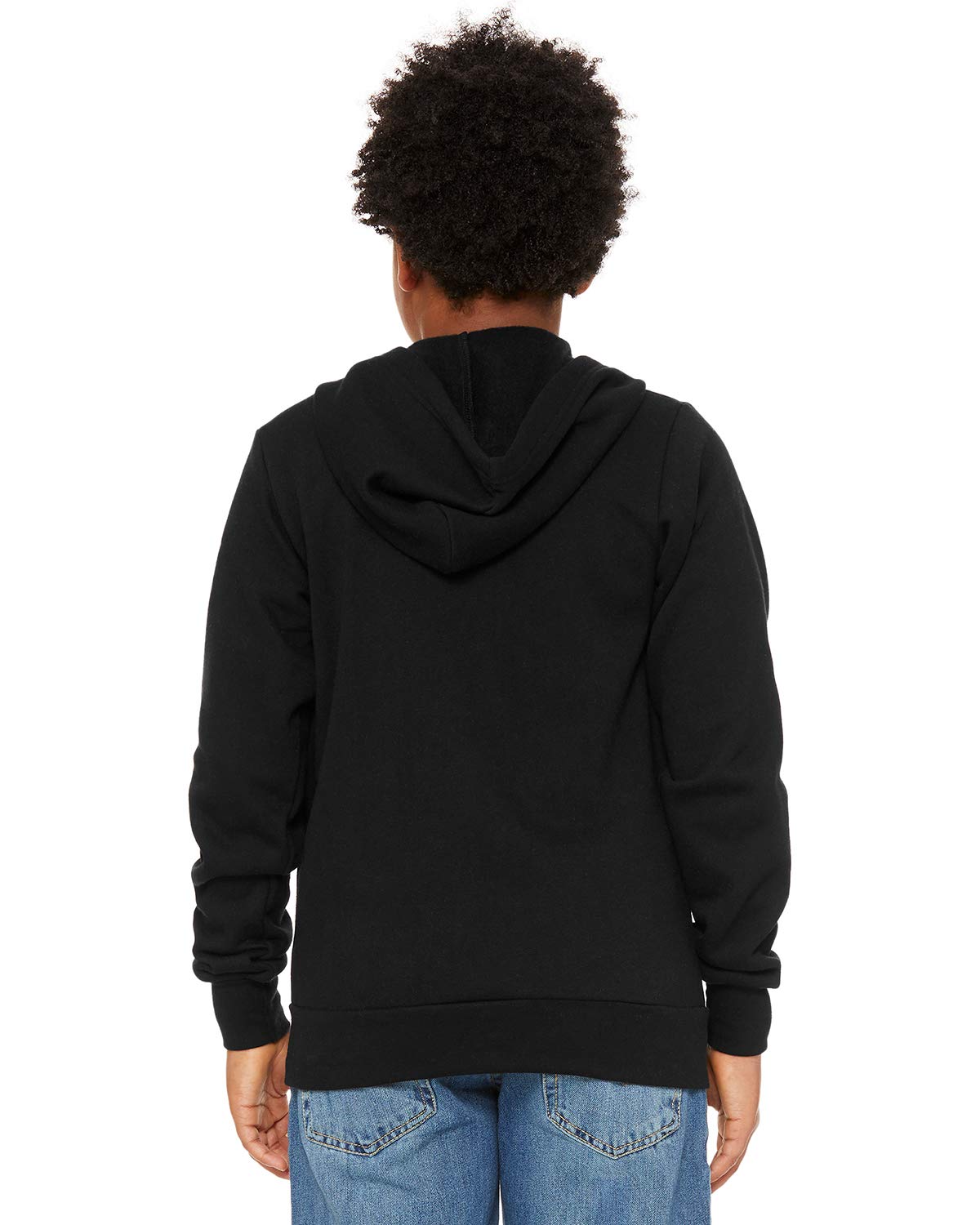 BELLA + CANVAS Youth Sponge Fleece Full-Zip Hoodie M Black