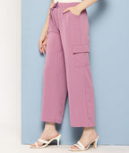 Aarika Girls Casual Wear Pink Colour Solid Nylon Pant (9-13 Years)