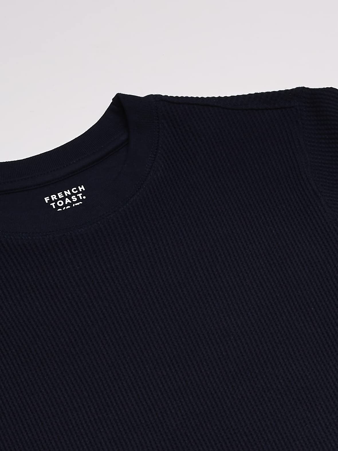 French Toast Boys Long Sleeve Thermal Waffle Tee T-Shirt Navy Blue, Large (10/12)