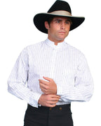 FLUR STRIPE NOTCH COLLAR SHIRT