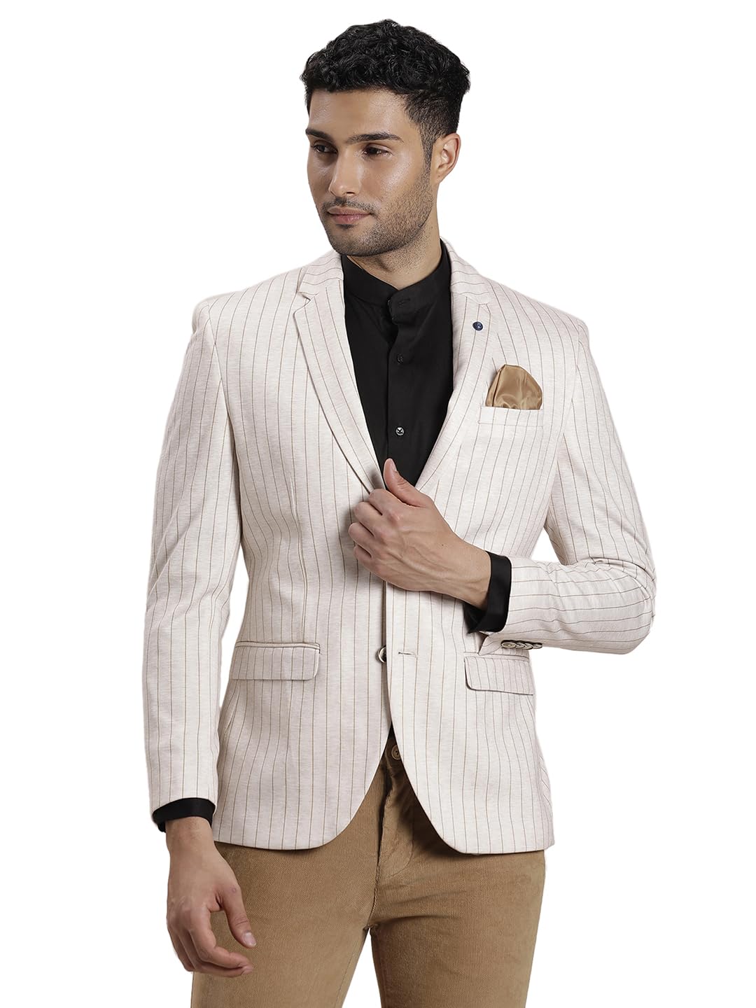 Turtle Men Knitted TR Stripes Grey Blazer
