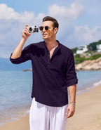 Zartha MenS Regular Fit Solid Pattern Cotton Polyester Blend Kurta With Spread Collar Long Sleeve And Standard Length | Shirt F