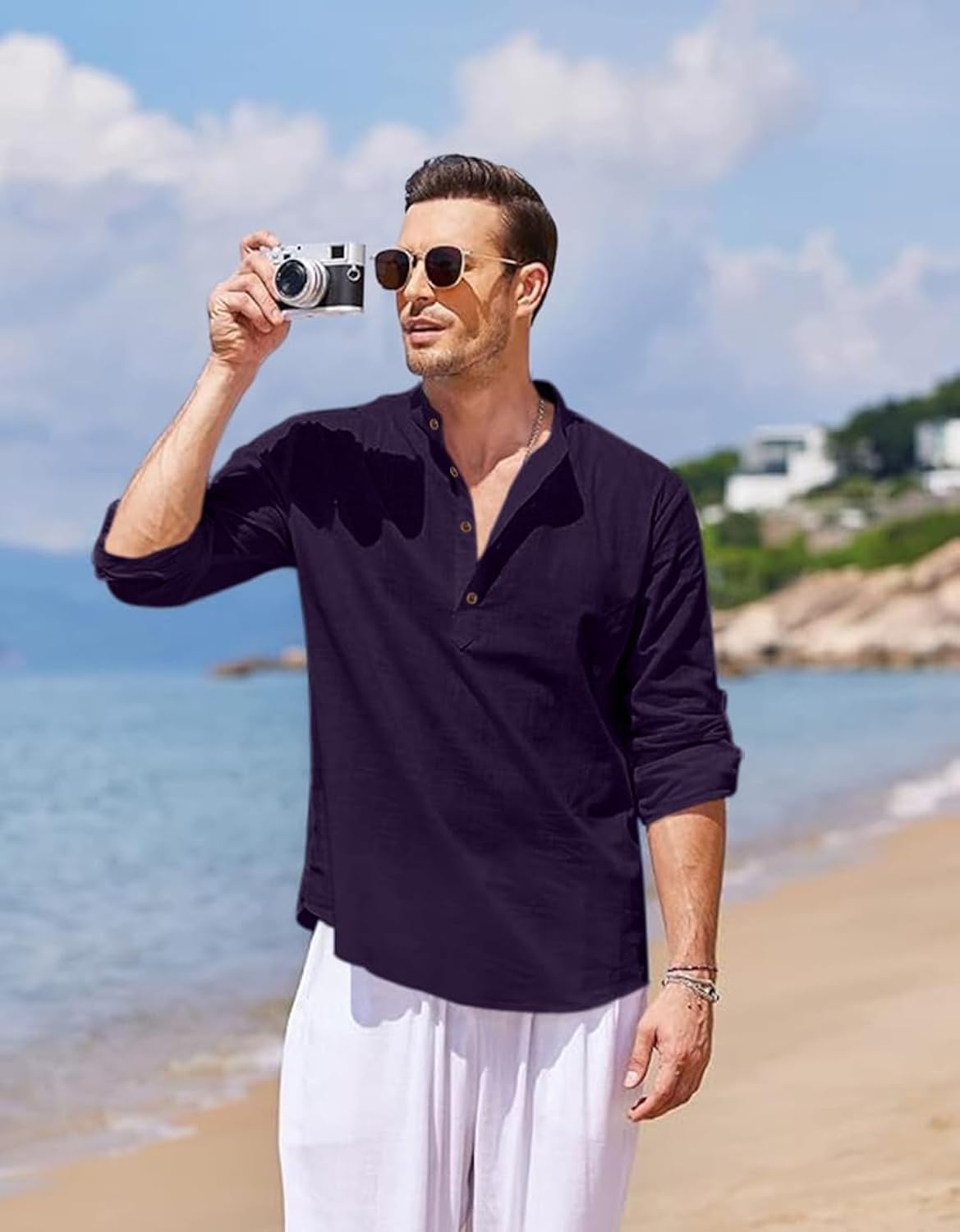 Zartha MenS Regular Fit Solid Pattern Cotton Polyester Blend Kurta With Spread Collar Long Sleeve And Standard Length | Shirt F