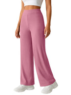 Pinkmint Womens Palazzo Pants High Waist | Wide Leg Stretchable Trousers | Elastic Waist Flared Pants | Casual, Office, Travel, 
