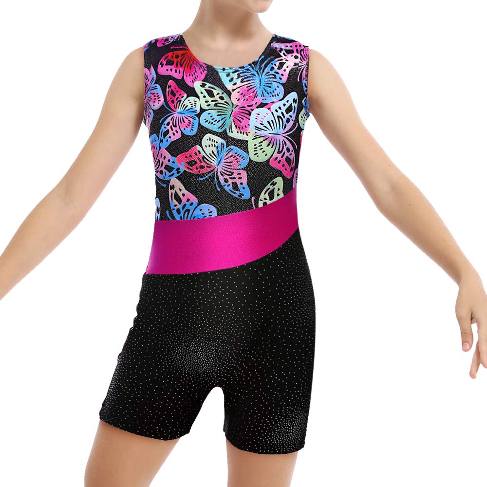 HOZIY Gymnastics Leotards for Girls Kids Child 5t Size 5-6 Years Old Shiny Butterflies